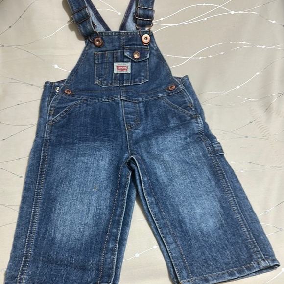 Levi's Blue Denim Overalls Adjustable Straps Medium Wash - Picture 1 of 10